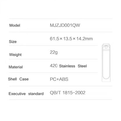 Xiaomi Mijia Stainless Steel Nail Clippers with Anti-Splash Cover - Smarsty