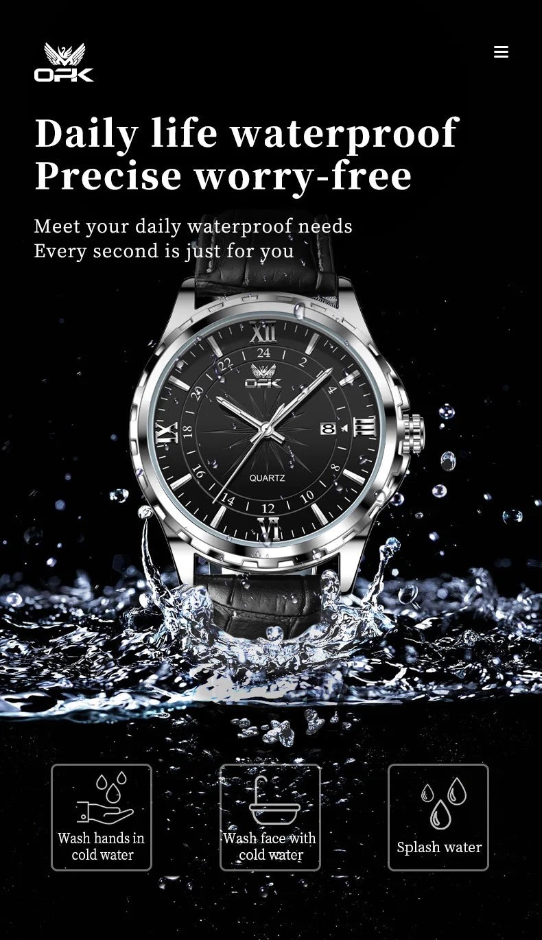 OPK Steel Belt Dual Calendar Men's Quartz Watch - Smarsty