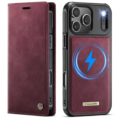 High Quality 2-in-1 Detachable Wallet Leather Magsafe Case For iPhone 17 Air 16 15 14 Plus 13 12 11 Pro Max Luxury Magnetic Flip