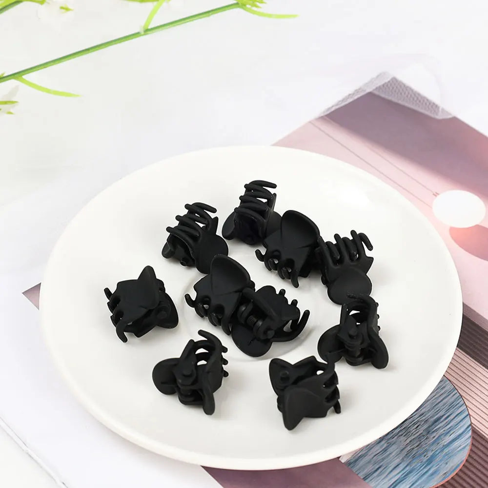 Mini Hair Claw Clips Small Black Transparent Secure - Smarsty