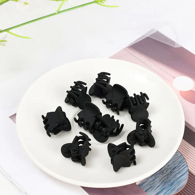 Mini Hair Claw Clips Small Black Transparent Secure - Smarsty