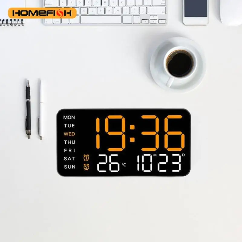 Giant Intelligent Digital Wall Clock With Temperature Display - Smarsty
