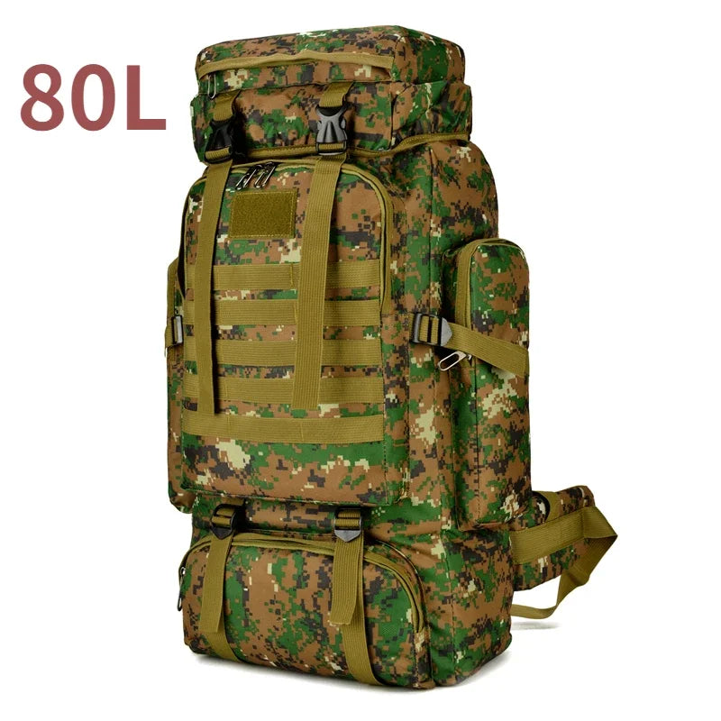 80L/100L  Mountaineering Bag Climb Bag Tactical Backpacks Large Backpack Outdoors Hiking Camping Travel Bags - Smarsty