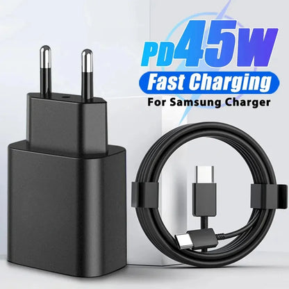 45W PD USB C Fast Charger S24 UltraMax Cable Included - Smarsty