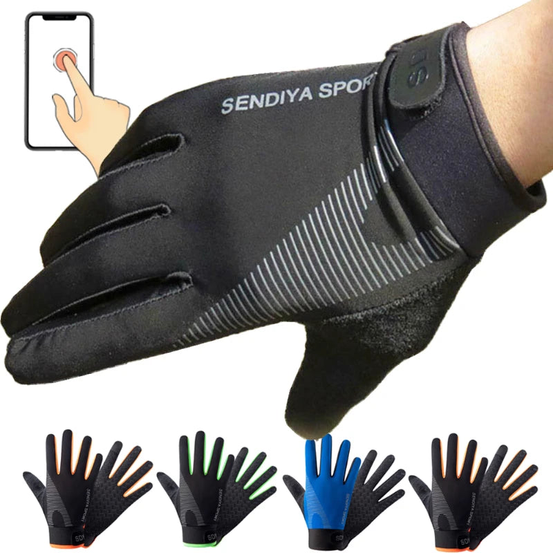 Men Full Finger Cycling Gloves Touch Screen Outdoor Sports - Smarsty