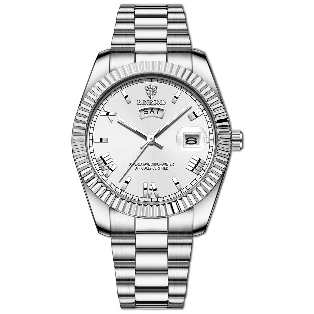 BINBOND Men's Waterproof Quartz Watch with Luminous Features - Smarsty