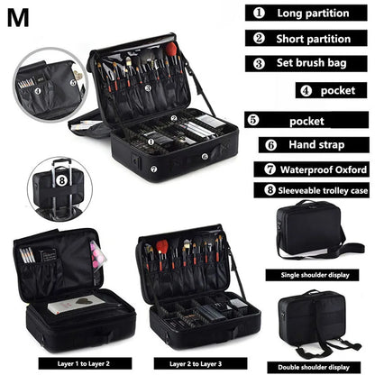 Large Capacity Travel Makeup Case Cosmetic Organizer - Smarsty