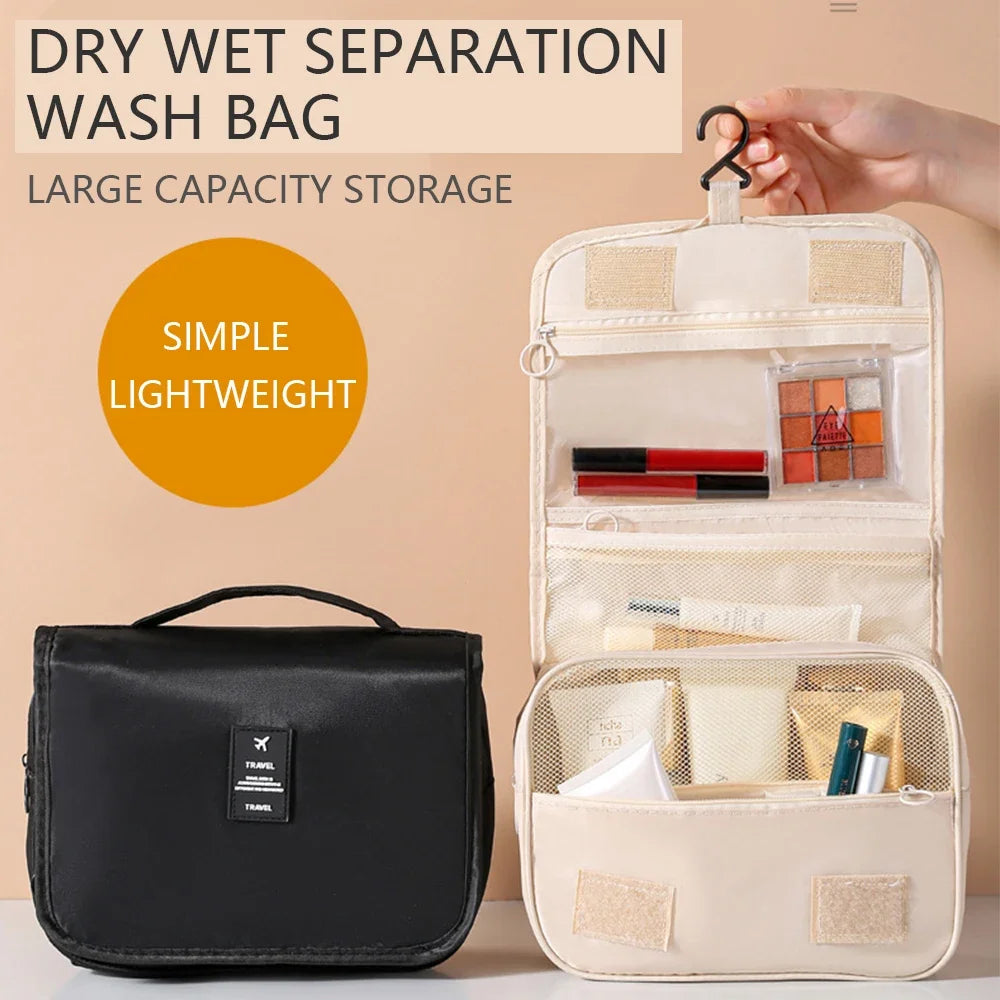 Travel Makeup Bag Waterproof Toiletries Organizer High Quality Women Neceser Bathroom Hook Wash Pouch Hook Makeup Storage Bag - Smarsty
