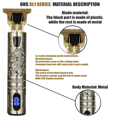 T9 Hair Clipper Repair Beard Shaving Body Hair Trimmer Clippers Electric Machine Men Haircut Machine 0mm Barber Shaver - Smarsty