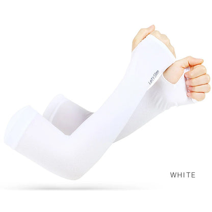 Anti UV Arm Covers Fingerless Gloves Cooling Elastic Sleeves - Smarsty