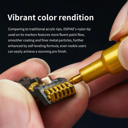 12pcs DSPIAE MKA-Ultra Metal Environmental Protection Document Marking For Gundam Mechanical Model 12 Colors DIY Tool Brush Part