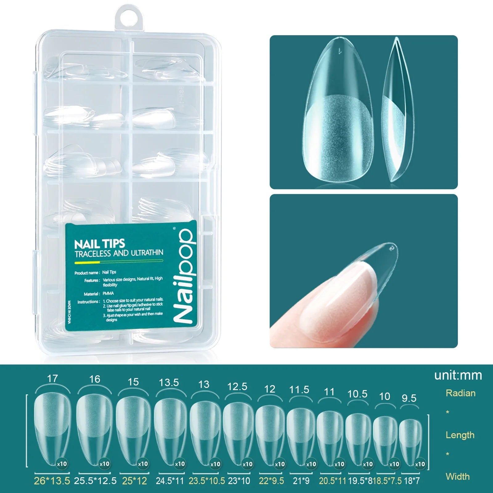Gel X Nail Tips 120pcs Easy Soak Off Extensions - Smarsty