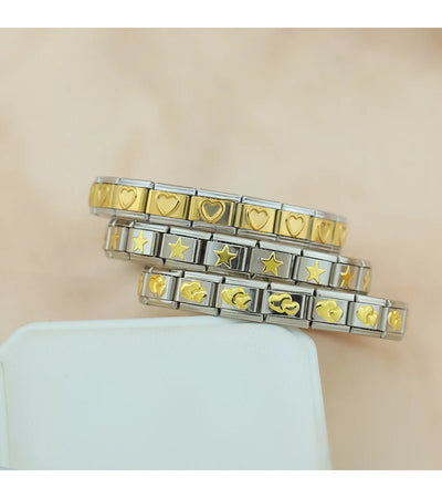 Womens Stainless Steel Charm Bracelet Elastic Fashion Bangle - Smarsty