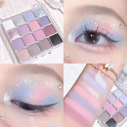 Sixteen-Color Korean Eye Shadow Palette for Long-Lasting Wear - Smarsty