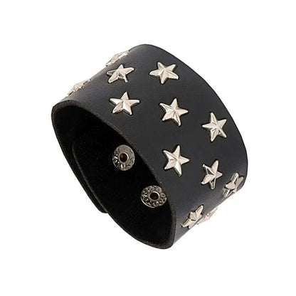 Punk Dark PU Chain Bracelet Multi Layered Fashion Jewelry - Smarsty