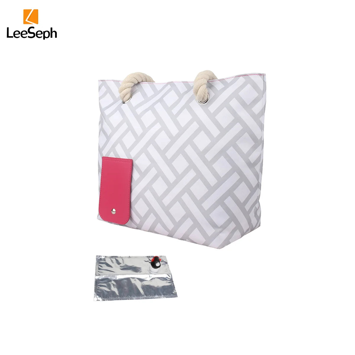 Leeseph Beach Wine Tote Bag with Hidden Dispenser - Smarsty
