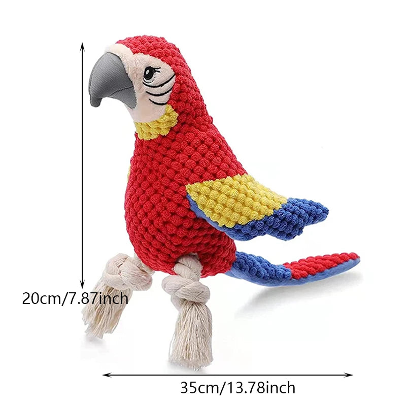 Indestructible Plush Parrot Dog Toy for All Dogs - Smarsty