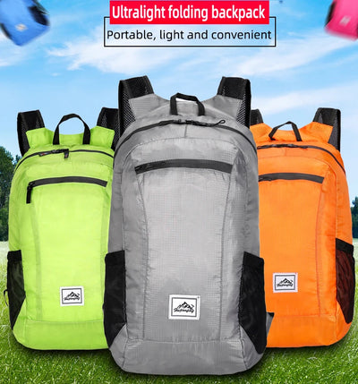 18L Portable Foldable Backpack Folding Mountaineering Bag Ultralight Outdoor Climbing Cycling Travel Knapsack Hiking Daypack by Smarsty