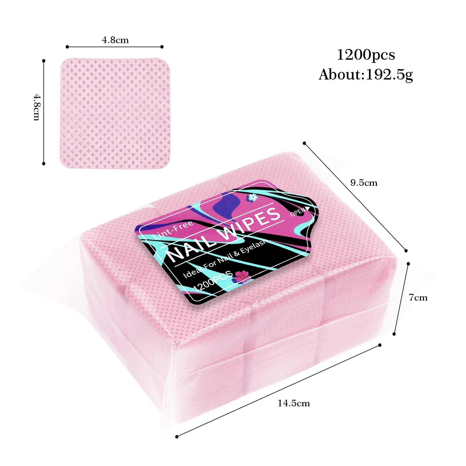 1080pcs Boxed Nail Art Lint-Free Eyelash Glue Wipes Paper Gel Polish Remover Clean Glue Cotton Pads Beauty Cleaning Tools - Smarsty