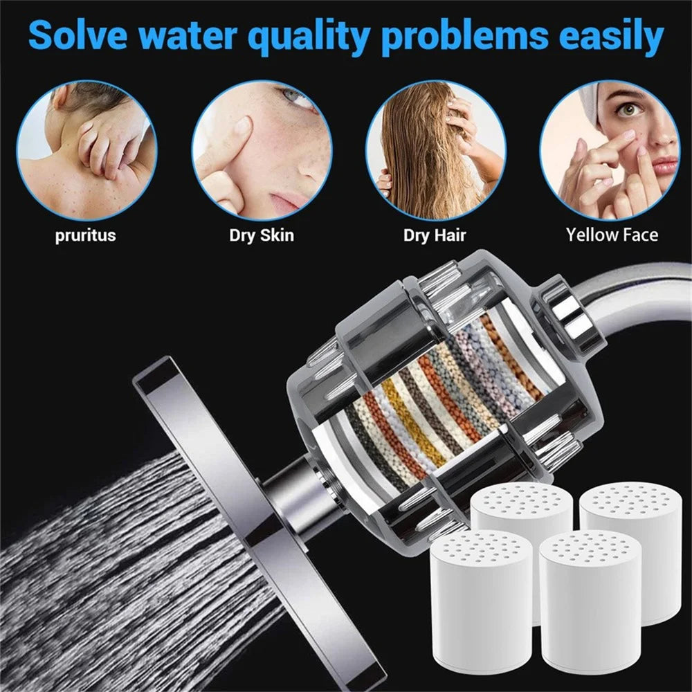 20 Stage Shower Filter Replacement Cartridge Shower Filter for Hard Water Universally Compatible with Any Similar Design Shower