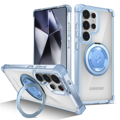 Rotating Magnetic Stand Transparent Shockproof Phone Case - Smarsty