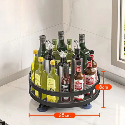 360°Rotation Spice Rack Organizer Jar Cans Non-Skid Storage Tray for Seasonings Kitchen storage rack Kitchen Accessories by Smarsty
