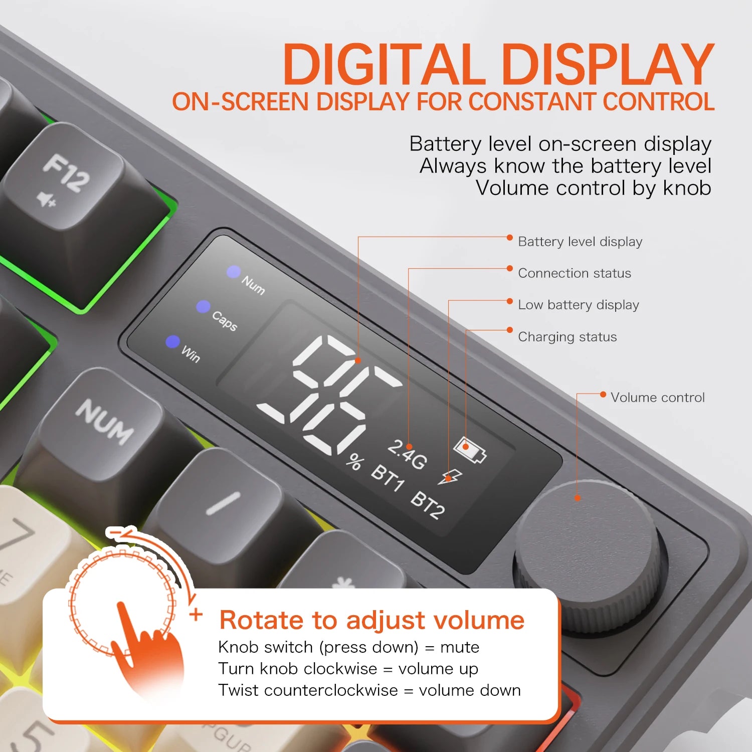 Bluetooth Gaming Keyboard With Multi Device Wireless