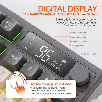 Bluetooth Gaming Keyboard With Multi Device Wireless