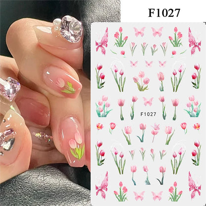 3D Colorful Marble Nail Stickers for DIY Art - Smarsty