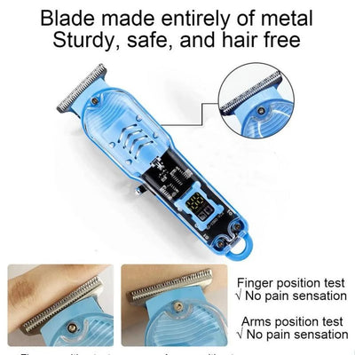 Professional Hair Clippers Rechargeable Hair Clipper Transparent Electric Hair Trimmers For Men Cordless Hair Cut Machine