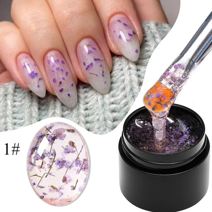 Pink Dried Flower Gel Nail Polish for Fairy Nail Art - Smarsty