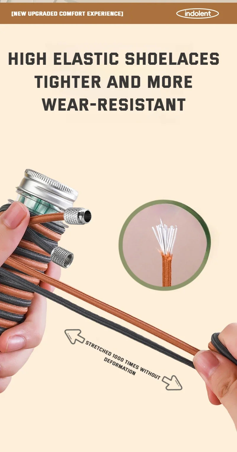 New Elastic Laces Sneakers Tennis Round Shoe laces Without ties Kids Adult No Tie Shoelace Rubber Bands Shoe Accessories - Smarsty