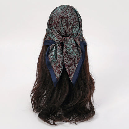 Bohemian Floral Print Silk Scarf for Women Sun Protection - Smarsty