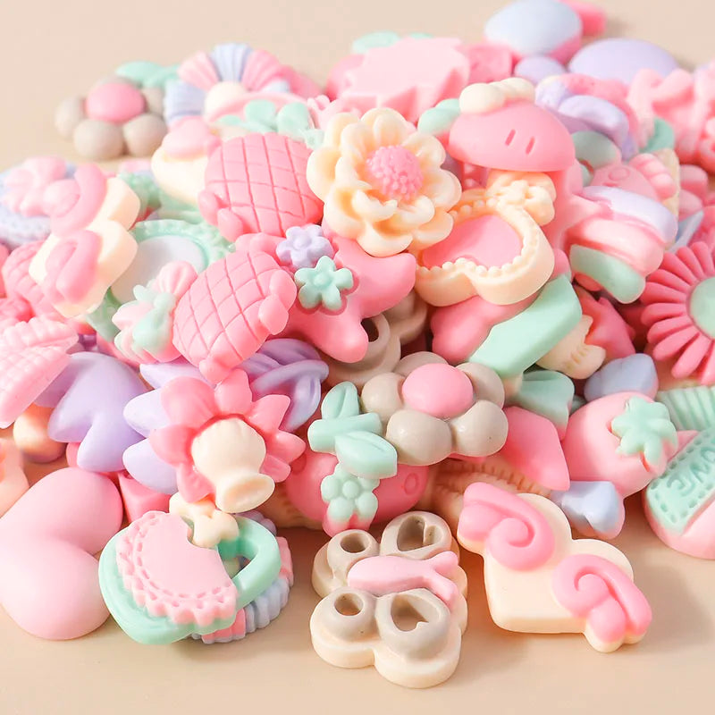 Kawaii Resin Flatback Pink Charms Pack For Diy Earrings - Smarsty