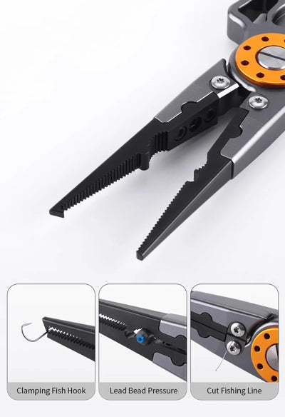 Shawto Titanium Coating Stainless Steel Fishing Scissor Plier Cut PE Braid Line Cutter Plies Carp Fishing Accessories Tools