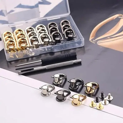 1/10pcs D-shaped Ring Bag Clip Buckles Retro Metal Double Buckle Handbag Chain Handles Connector Bag Strap Hardware Accessories - Smarsty