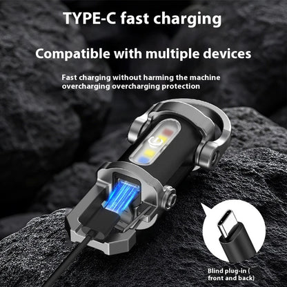 Mini Flashlight Multifunctional COB LED Keychain Flashlight 7 Gear Ultralight Camping Flashlight Waterproof for Camping Hiking