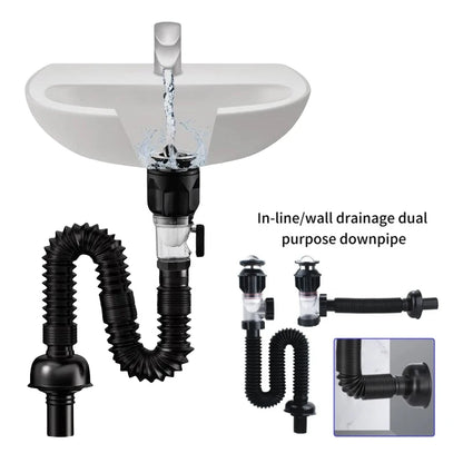 Flexible Anti-Odor Drain Pipe Set for Kitchen and Bathroom - Smarsty