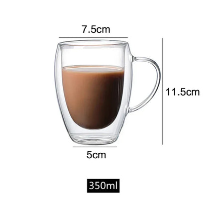 Double Bottom Thermal Glass Coffee Cup Set - Smarsty