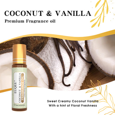 EUQEE 10ml Women's Roller Fragrance Oil Coconut Vanilla Scent - Smarsty
