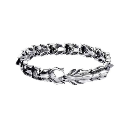 Mens Viking Dragon Bracelet Vintage Punk Chain Bangle - Smarsty