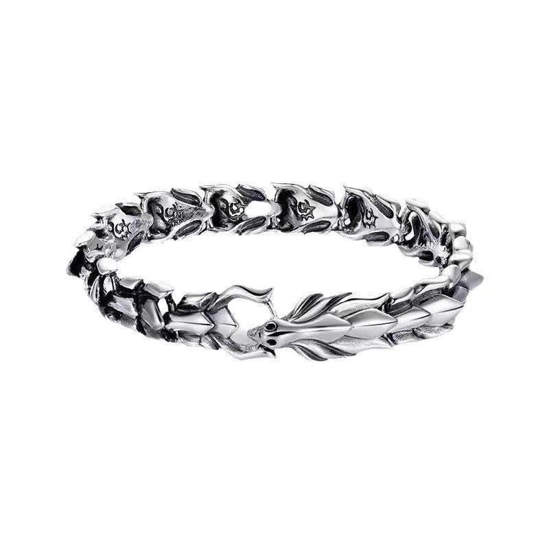 Men's Viking Dragon Bangle Bracelet Vintage Punk Style - Smarsty