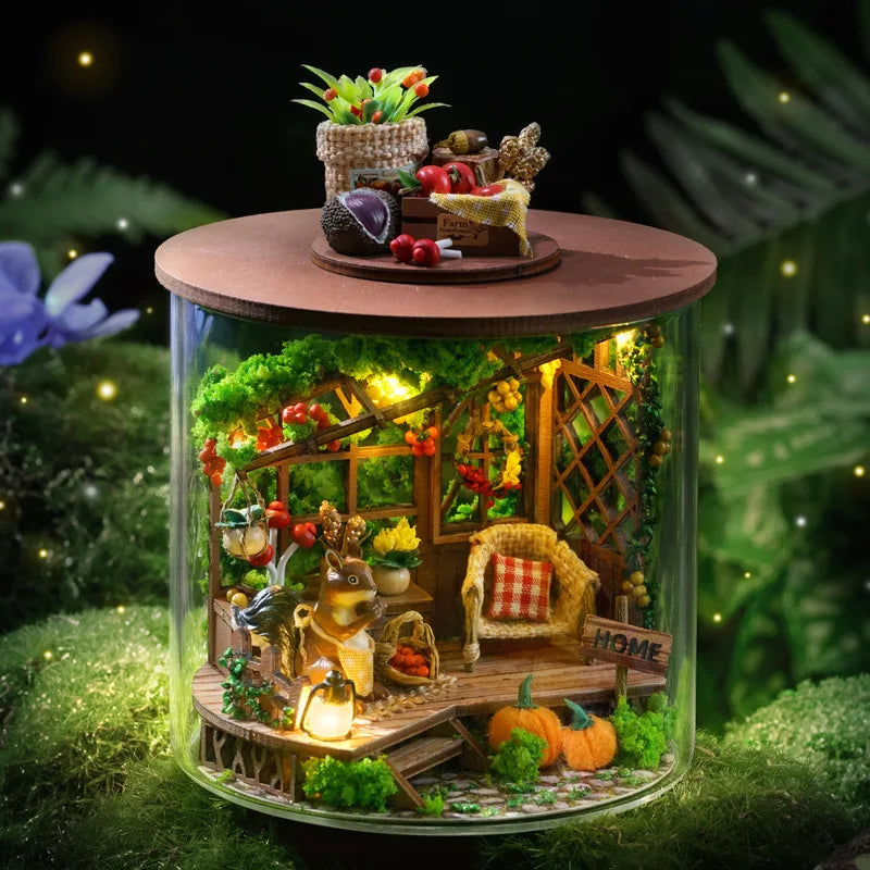 Mini DIY Kit For Doll House Making And Assembling Room Models Toys Home And Bedroom Decorations With Furniture Wooden Crafts by Smarsty