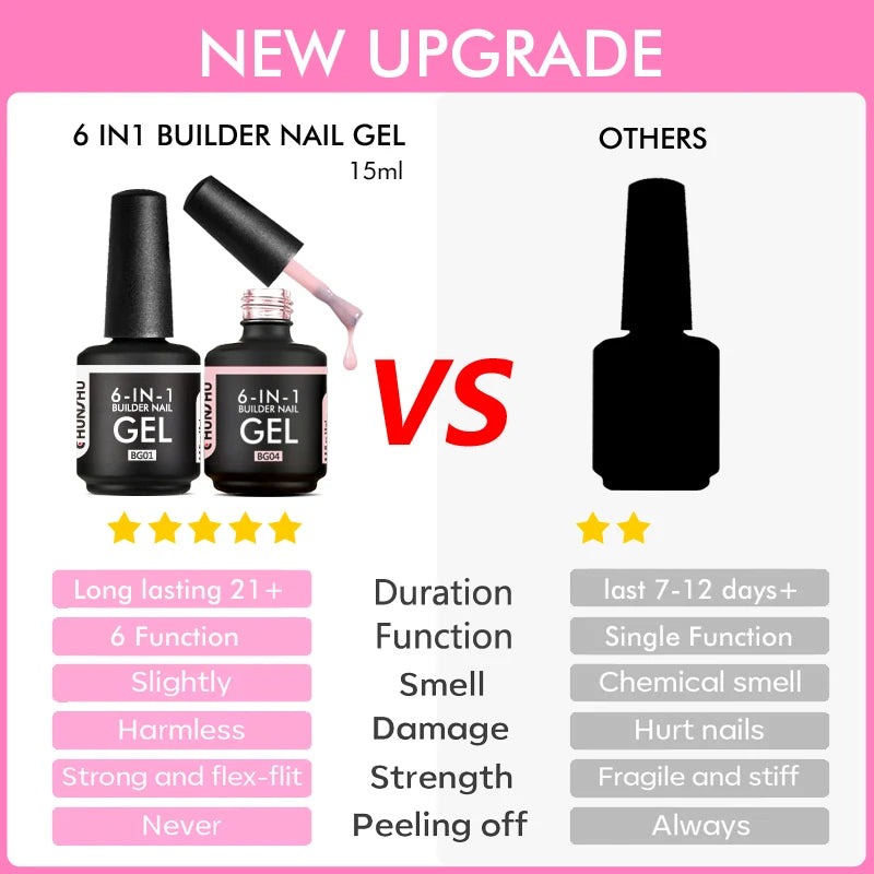 Chunshu 6 In 1 Builder UV Gel Polish 15ML - Smarsty