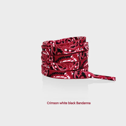 Gilding Flat Shoe Laces Cashew Flower Shoelaces for Sneakers Hand-painted Sports Casual Basketball Tennis Shoelace Shoestrings - Smarsty