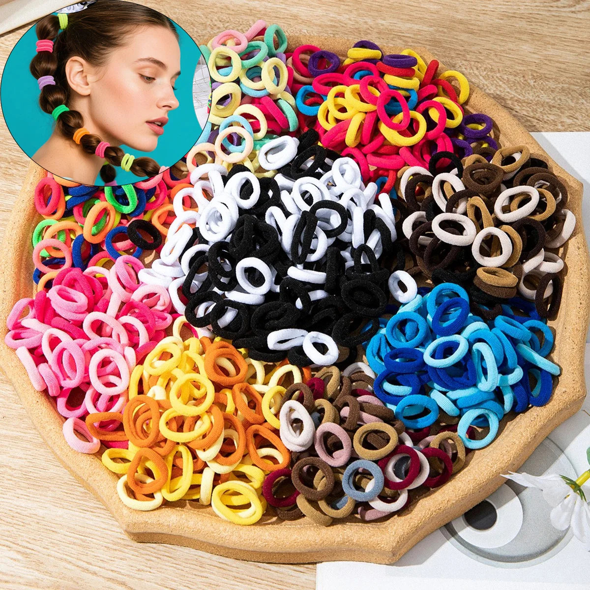 Colorful Nylon Hair Bands For Girls Elastic Gentle Hold - Smarsty