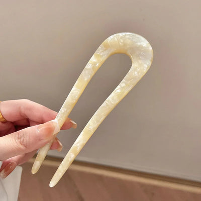 Elegant U-Shaped Hairpin with Mineral Pattern for Women - Smarsty