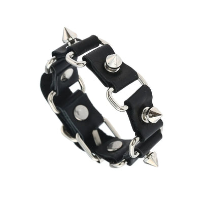 Punk Dark PU Chain Bracelet Multi Layered Fashion Jewelry - Smarsty