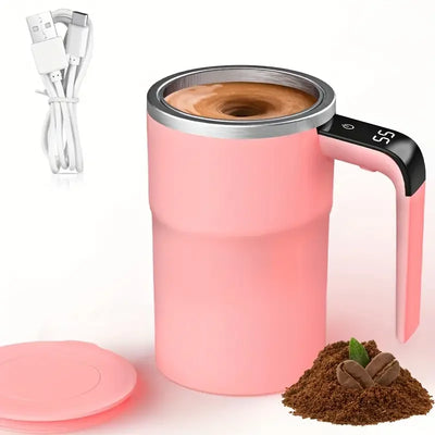 Smart mixing coffee cup LED display|USB charging|magnetic mixing function - Smarsty