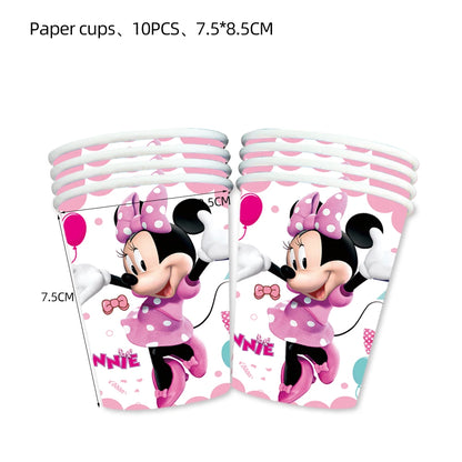 Minnie Mouse Birthday Party Disposable Tableware Set - Smarsty